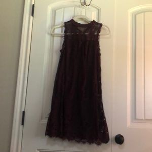 Purple Lace Overlay Dress